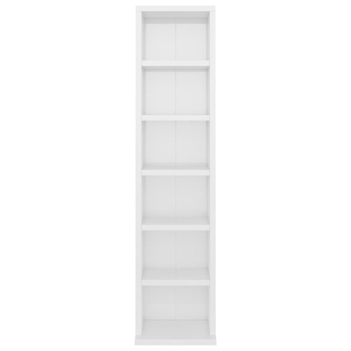VIDAXL Armoire a CD Blanc brillant 21x20x88 cm Bois d'ingenierie