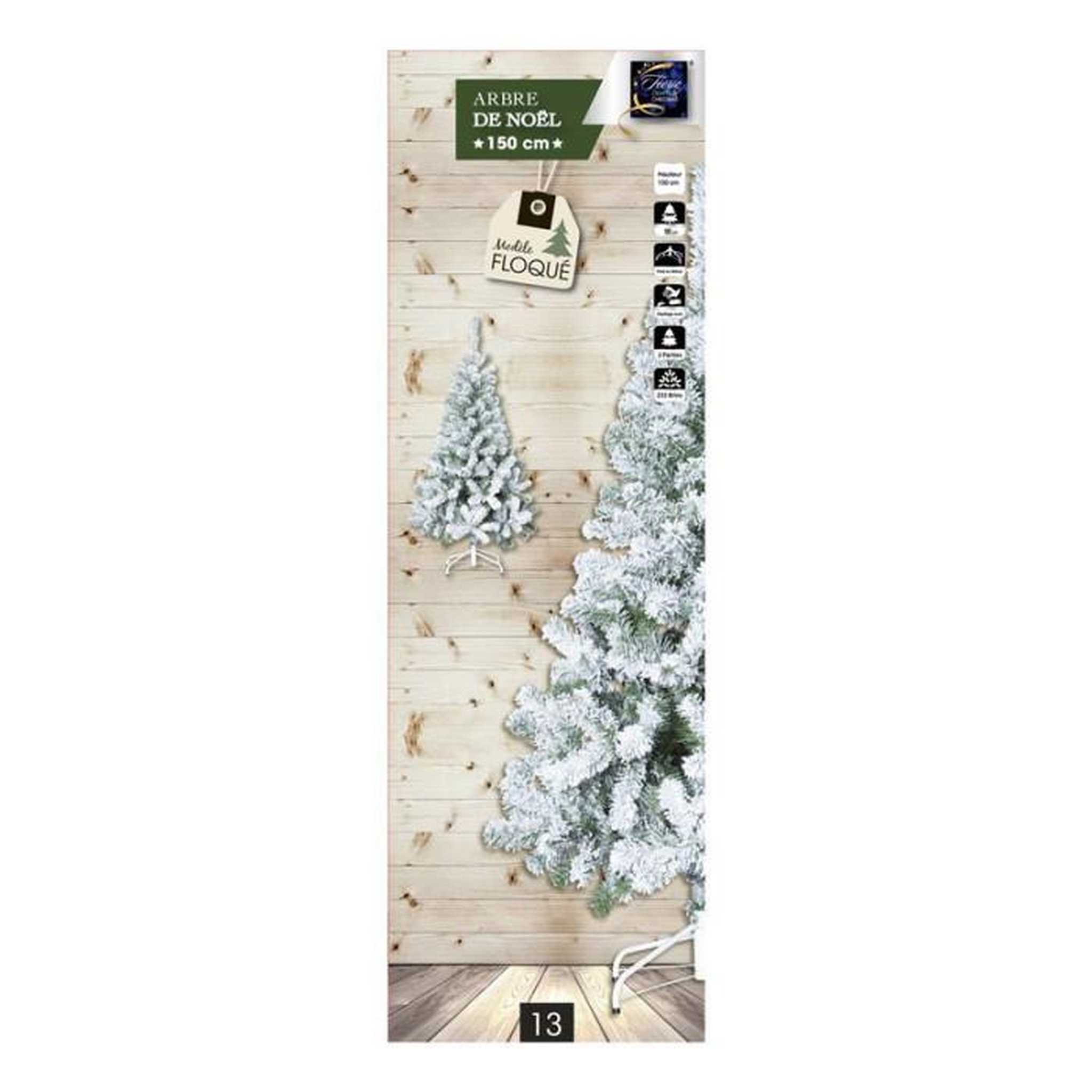 Voir la diapositive 2 : FEERIC LIGHT & CHRISTMAS Sapin de Noël Enneigé  Floqué  150cm Vert