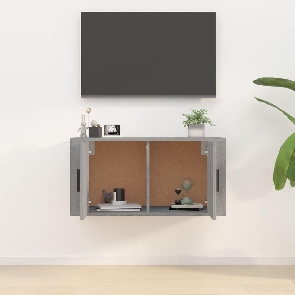 VIDAXL Meuble TV mural Sonoma gris 80x34,5x40 cm