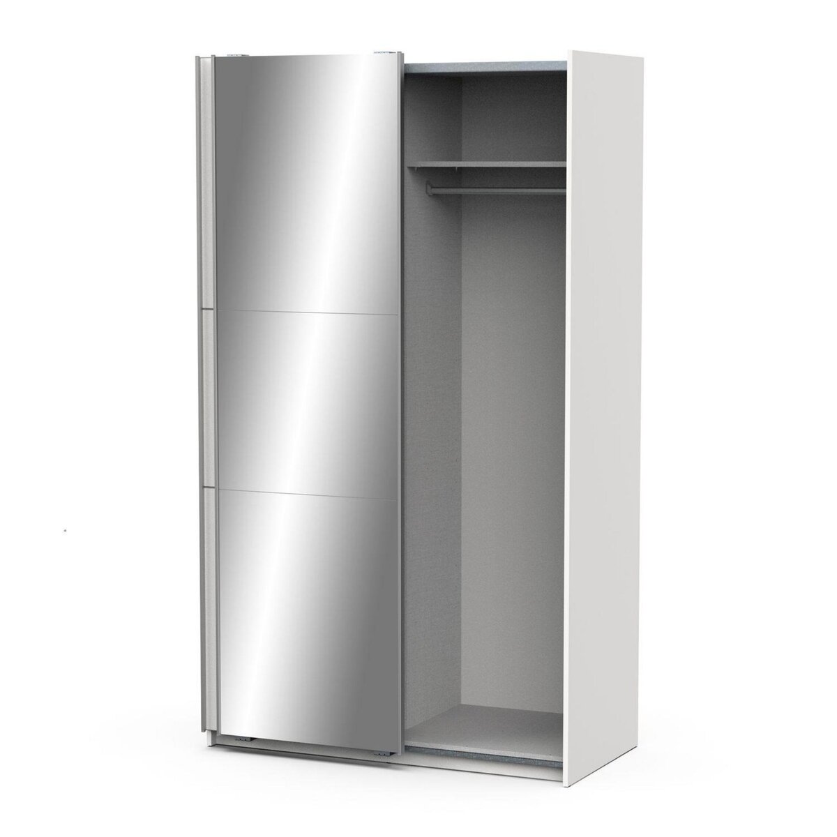 Armoire 2 portes coulissantes 1 miroir L120 cm THIBAULT
