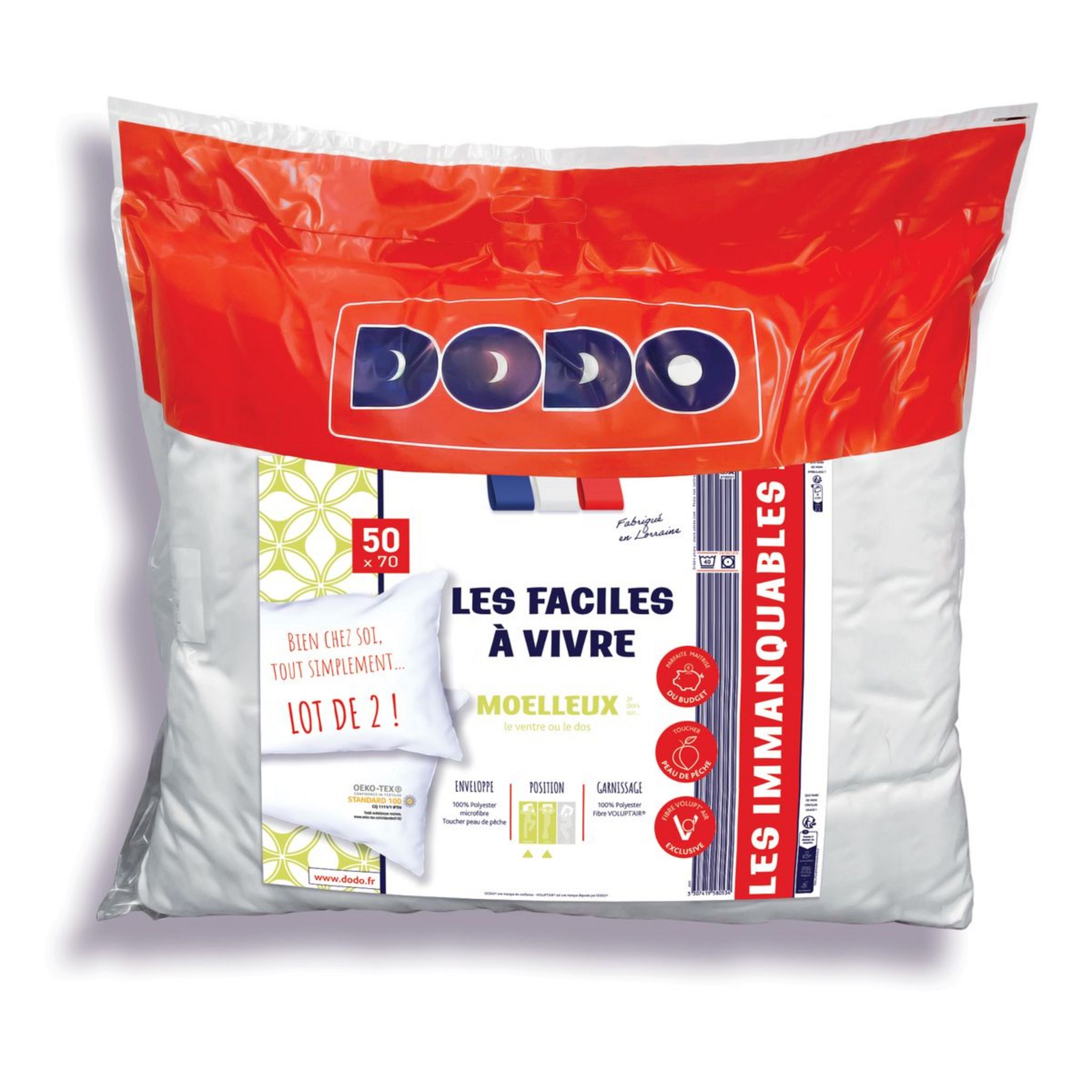 Lot De 2 Oreillers Callisto - Mélange Peau Velours Et Fourrure - 22x13 Pouces