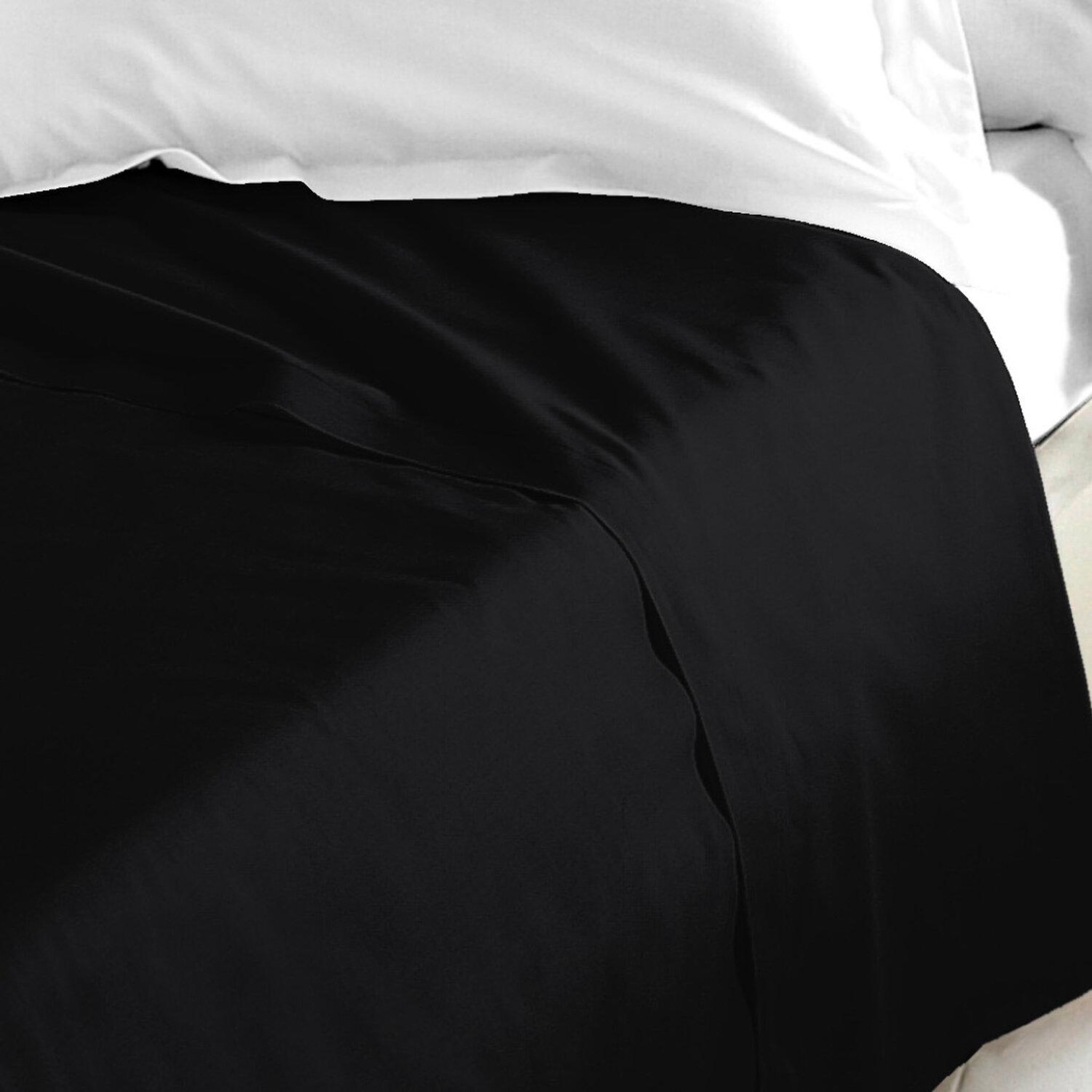 Voir la diapositive 2 : Home collection Drap plat 100% coton uni
