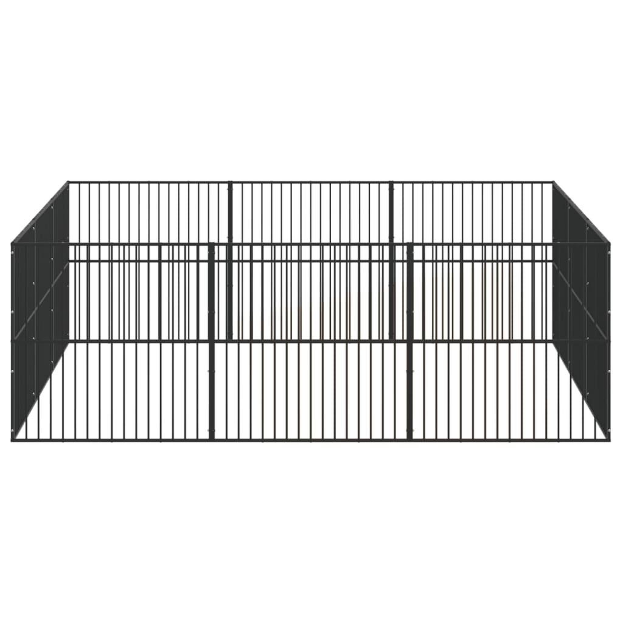 Voir la diapositive 5 : VIDAXL Parc pour chien 12 panneaux noir acier galvanise