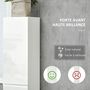 Voir la diapositive 5 : KLEANKIN Meuble colonne rangement salle de bain style contemporain façade laquée 2 portes 3 étagères tiroir panneaux MDF blanc