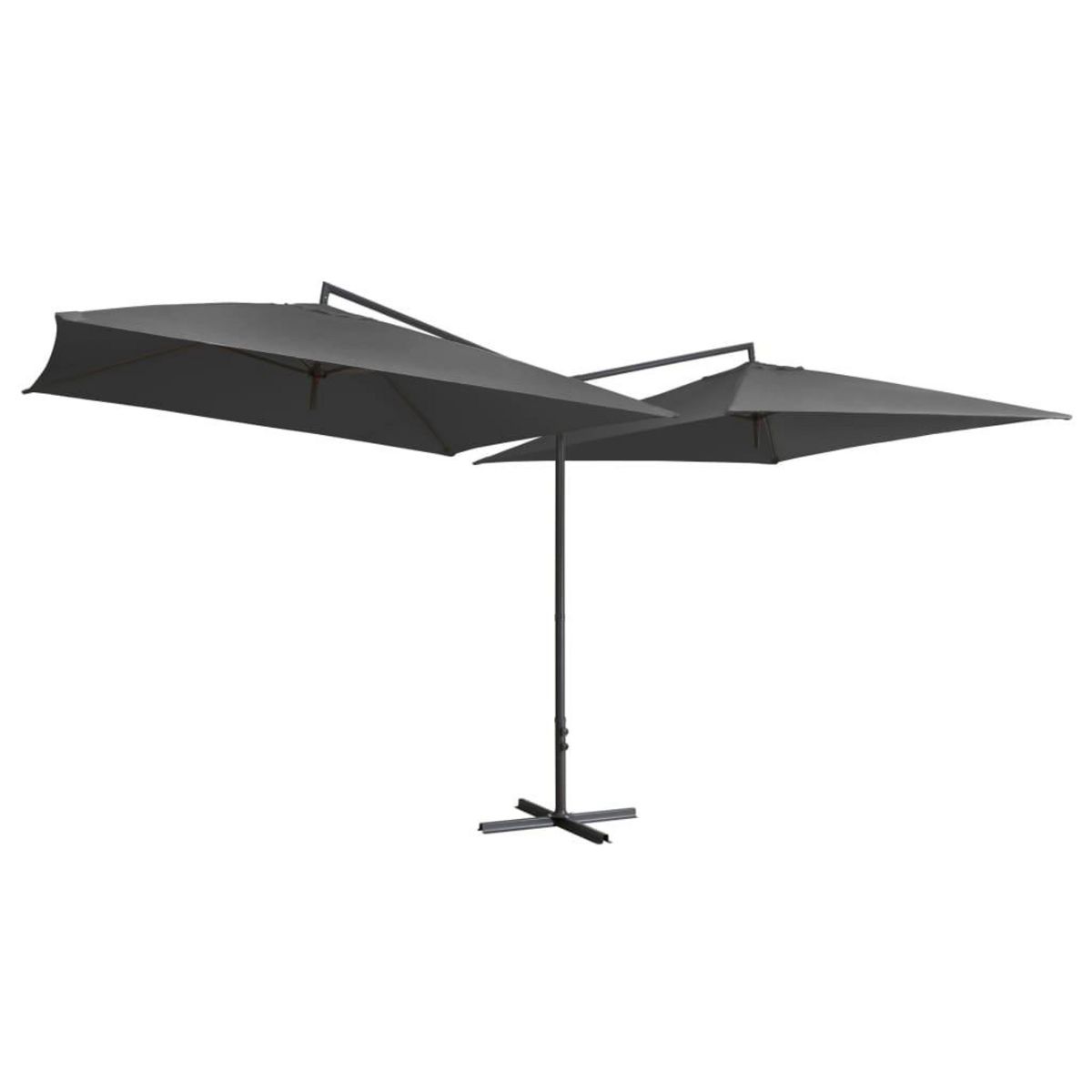VIDAXL Parasol double avec mat en acier 250 x 250 cm Anthracite