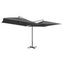 Voir la diapositive 2 : VIDAXL Parasol double avec mat en acier 250 x 250 cm Anthracite