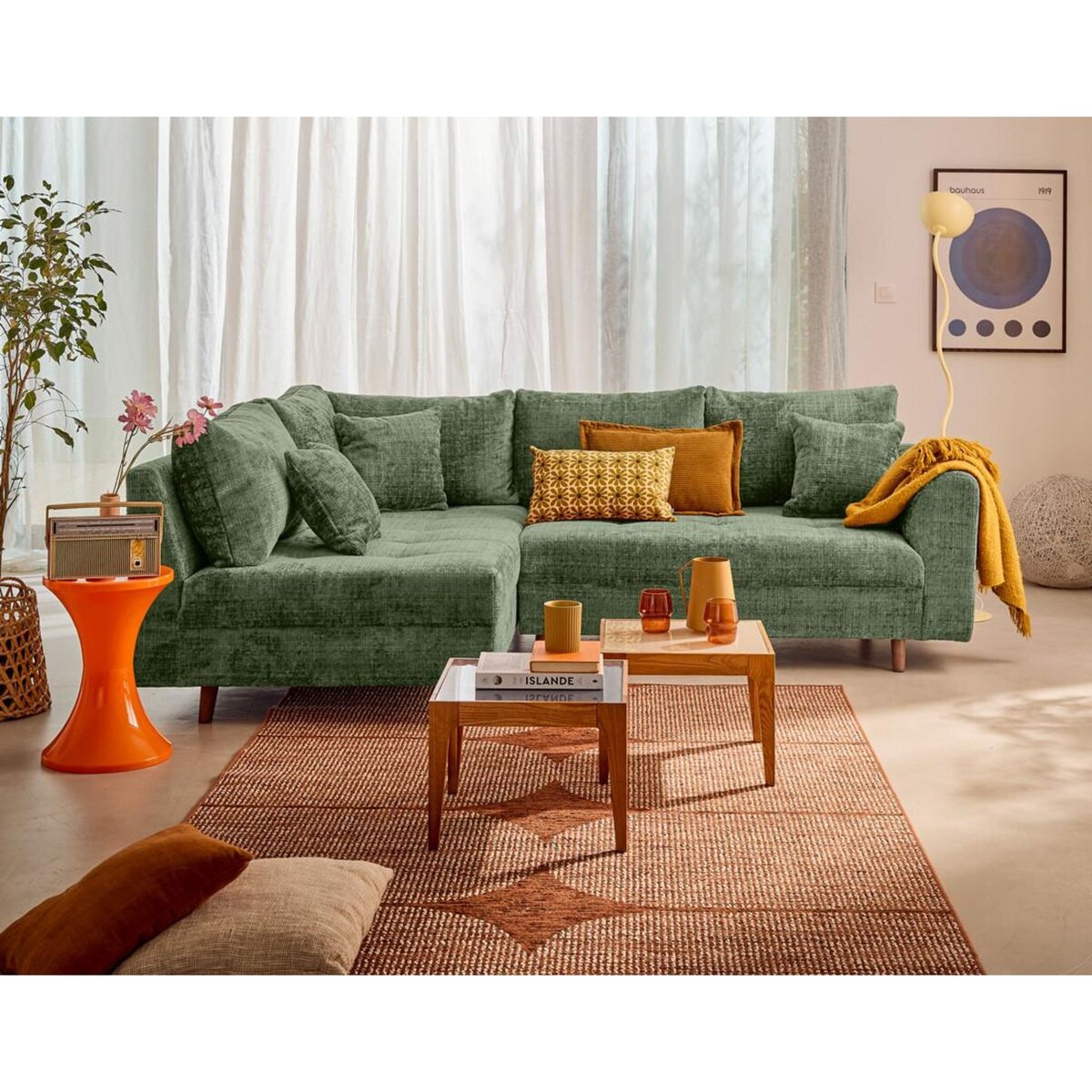 LISA DESIGN Rune - canapé d'angle gauche 4 places en velours texturé