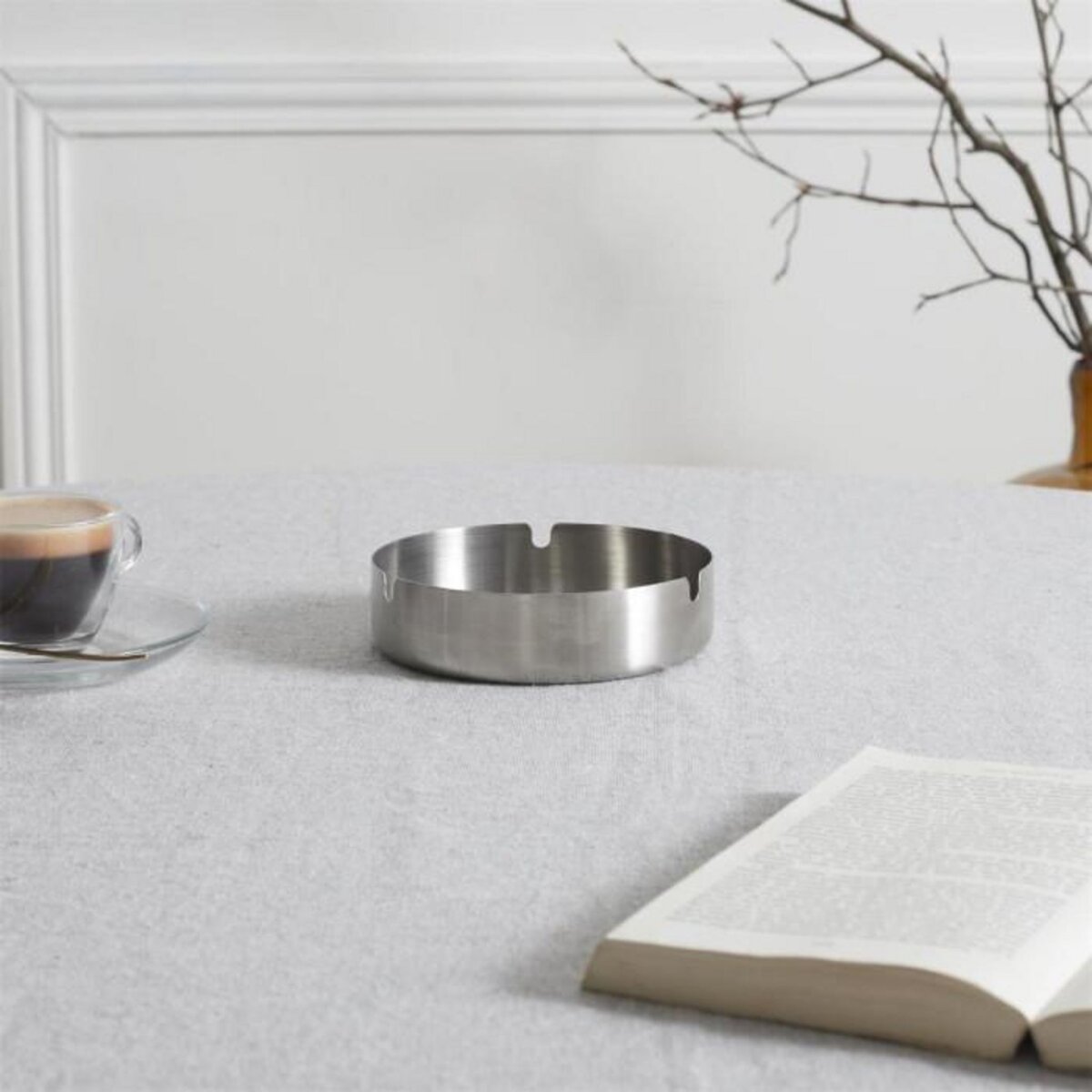 Paris Prix Cendrier Design Rond  Métal  12cm Argent