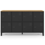 Voir la diapositive 3 : ID MARKET Buffet casier 139 cm ESTER 8 portes en métal noir plateau bois design industriel