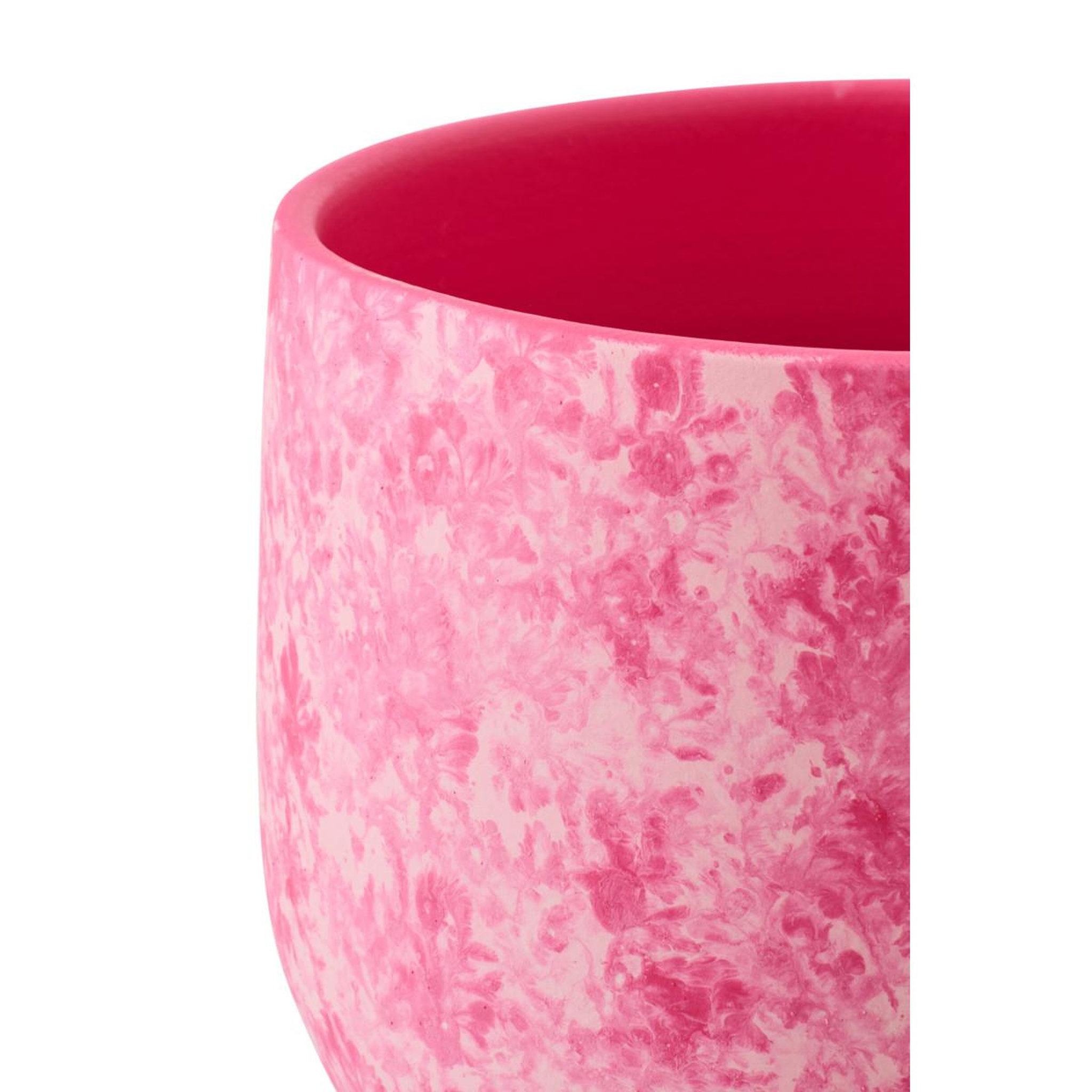 Voir la diapositive 2 : J-LINE Cache-pot en céramique  sienne  23cm rose