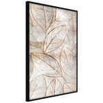 Paris Prix Affiche Murale Encadrée  Copper Leaves. Coloris disponibles : Jaune, Noir