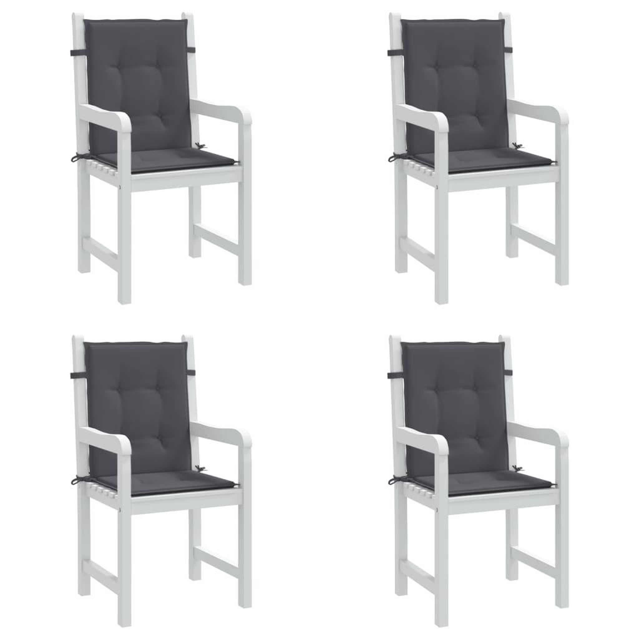 Voir la diapositive 4 : VIDAXL Coussins de chaise de jardin a dossier bas lot de 4 anthracite