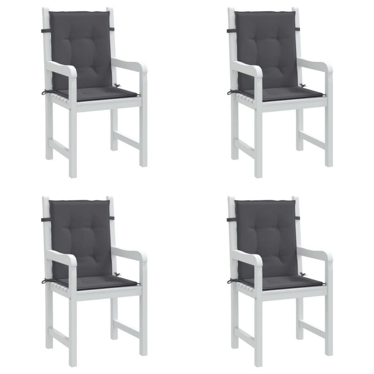 VIDAXL Coussins de chaise de jardin a dossier bas lot de 4 anthracite