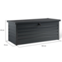 Voir la diapositive 5 : ID MARKET Coffre de rangement métal verrouillable gris anthracite pour jardin 600L 165x70x63 cm