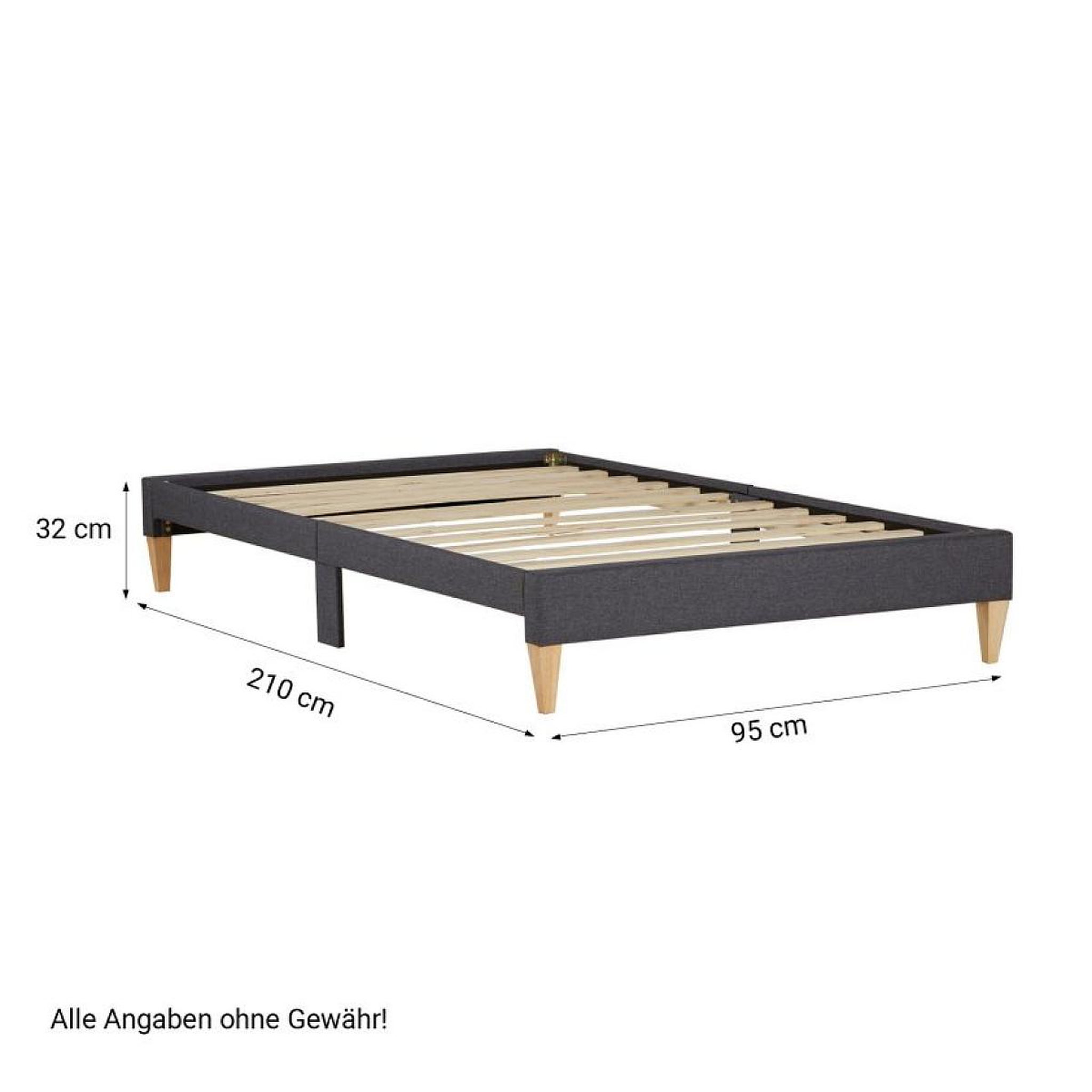 Voir la diapositive 2 : HomeStyle4U Lit capitonné 90x200 cm avec lattes en tissu gris