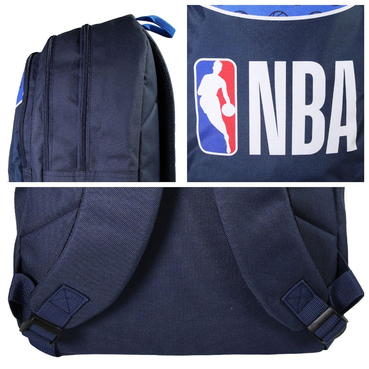 Bagtrotter Bagtrotter - NBA - Basketball - Sac à Dos Scolaire - Marine - 2 Compartiments Zippés - 1 Poche Zippée - 32x16x46cm - Bretelles Matelassées - Dos Matelassé - Matière Polyester - Sac à Dos Scolaire Primaire