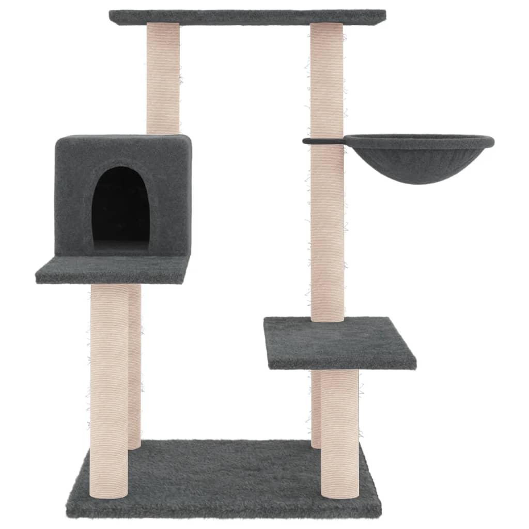 Voir la diapositive 3 : VIDAXL Arbre a chat avec griffoirs en sisal gris fonce 82,5 cm