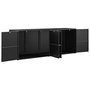 Voir la diapositive 3 : VIDAXL Armoire de rangement jardin Noir 198x55,5x80 cm Resine tressee