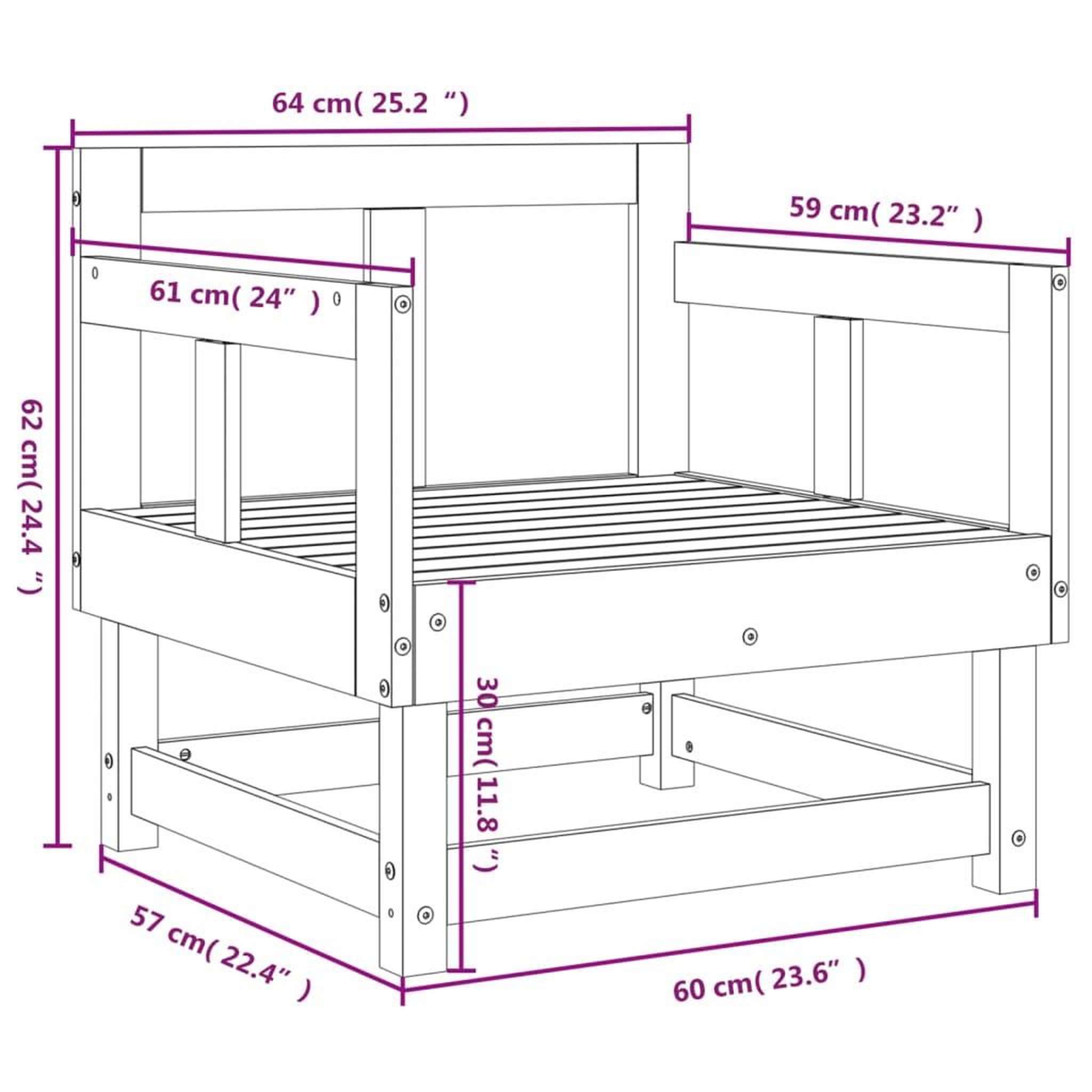 Voir la diapositive 6 : VIDAXL Chaises de jardin lot de 2 marron miel bois massif de pin