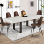 Voir la diapositive 2 : ID MARKET Table à manger extensible rectangle PHOENIX 4-8 personnes bois gris 160-200 cm