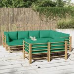 VIDAXL Salon de jardin 10 pcs avec coussins vert bambou