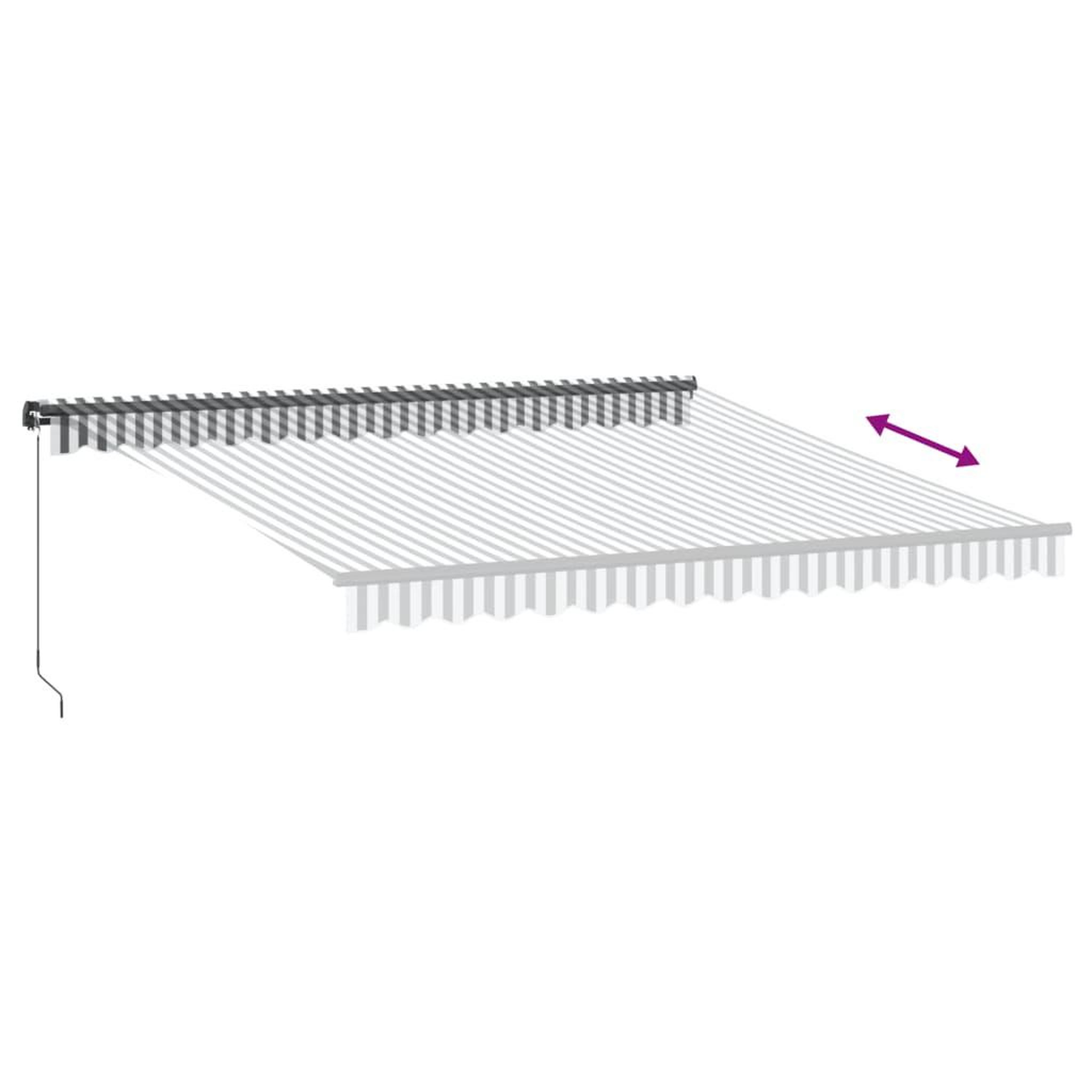 Voir la diapositive 5 : VIDAXL Auvent manuel retractable anthracite et blanc 400x300 cm