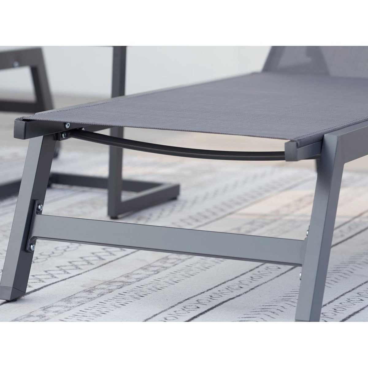 CONCEPT USINE Lot de 2 transats avec roulettes gris foncé PRATO