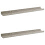Voir la diapositive 2 : VIDAXL Etageres murales 2 pcs Gris beton 60x9x3 cm