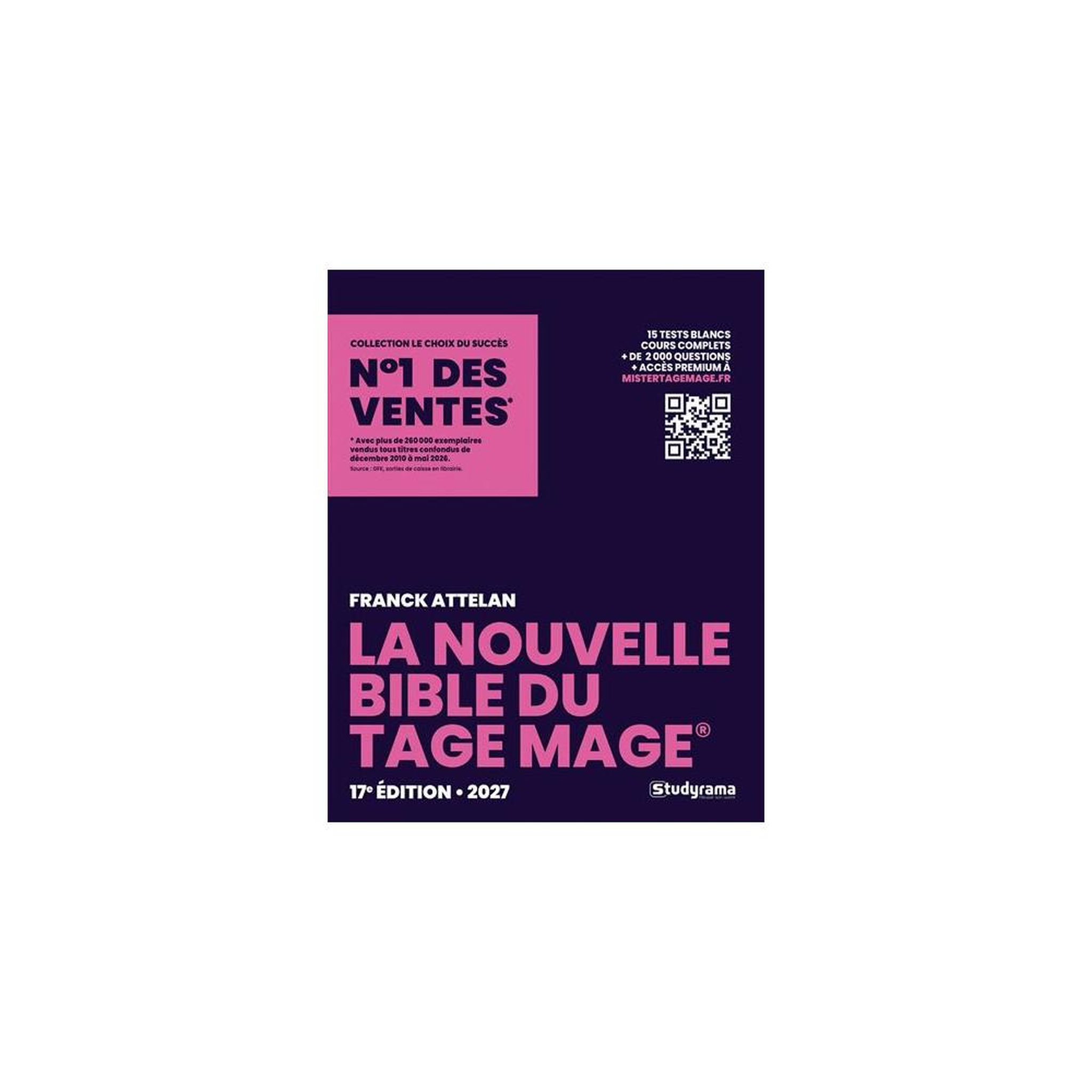 Livre préparation tage mage « la nouvelle bible du tage mage », 17e édition 2027, broché, cartes de cours, exercices et 15 tests blancs corrigés
