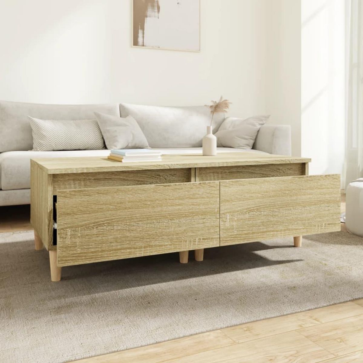 VIDAXL Tables d'appoint 2 pcs Chene sonoma 50x46x35 cm Bois ingenierie