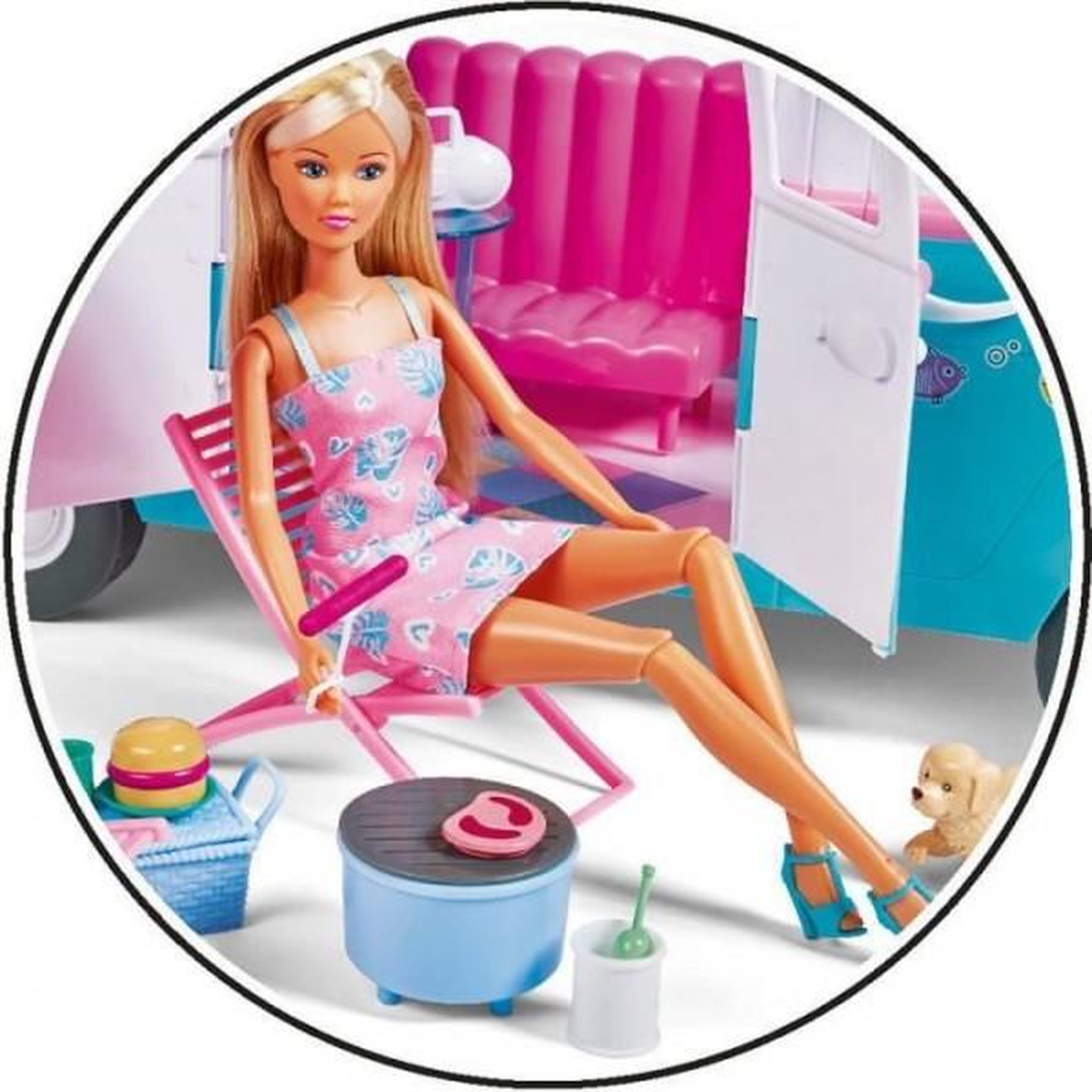 Voir la diapositive 4 : SIMBA.DICKIE.GROUP Poupée mannequin 29cm Steffi love et son camping car qui s'ouvre