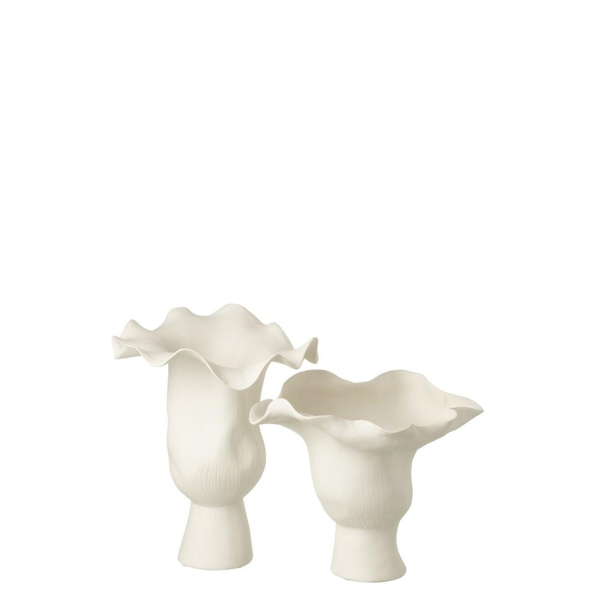 Voir la diapositive 2 : J-LINE Vase irrégulier en céramique  helix  43cm blanc
