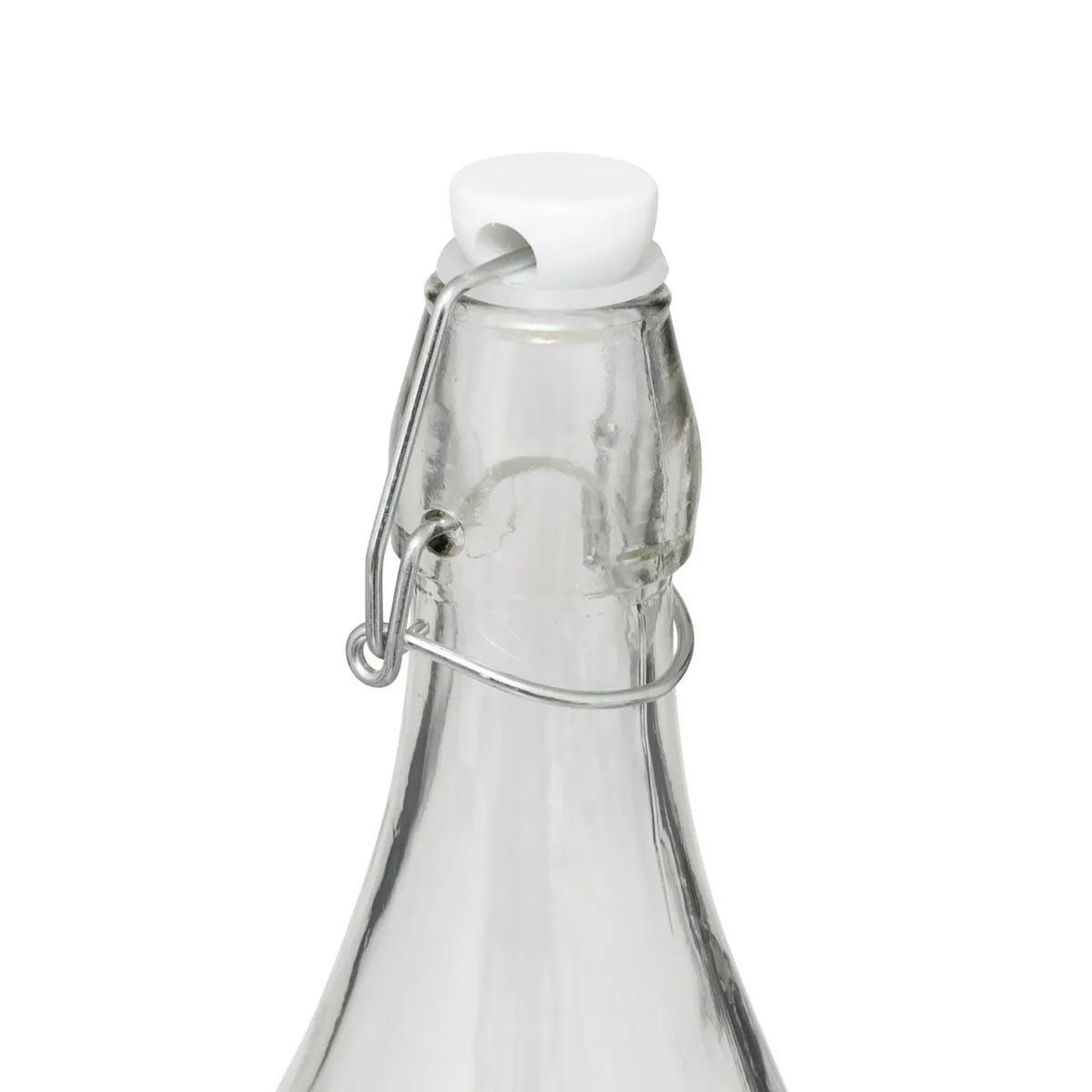 Voir la diapositive 2 : SECRET DE GOURMET Bouteille limonade en verre  white floral  1l transparent