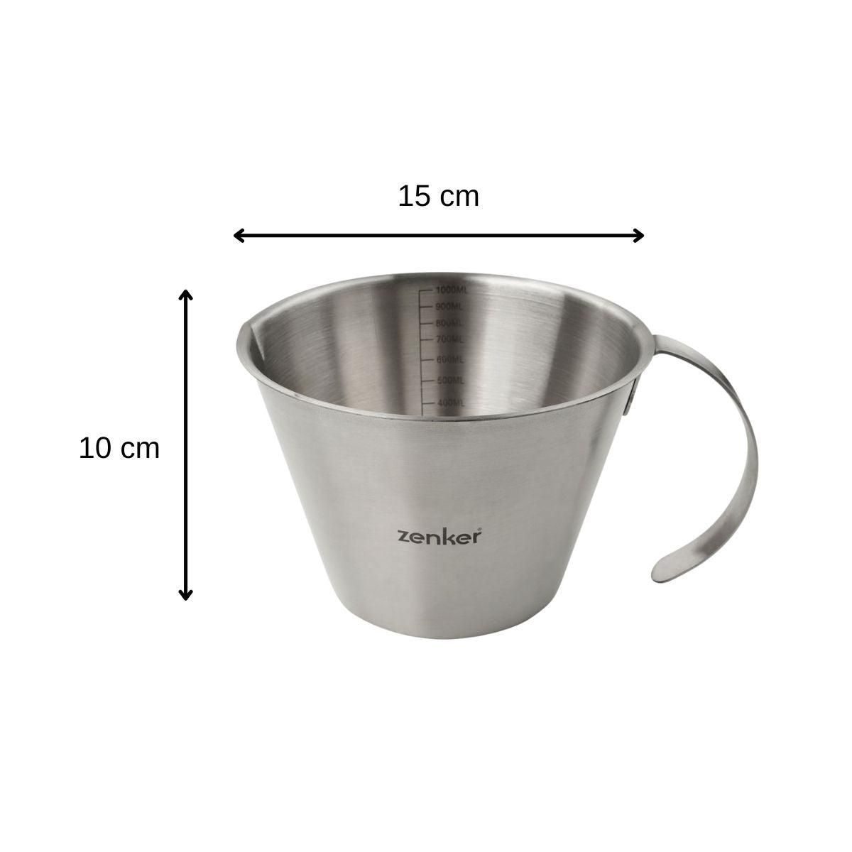 ZENKER Set de 2 verres doseurs gradués en inox 250 ml et 1 litre Zenker