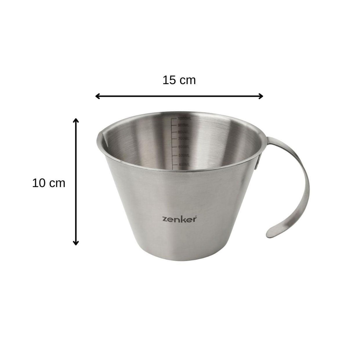 ZENKER Set de 2 verres doseurs gradués en inox 250 ml et 1 litre Zenker