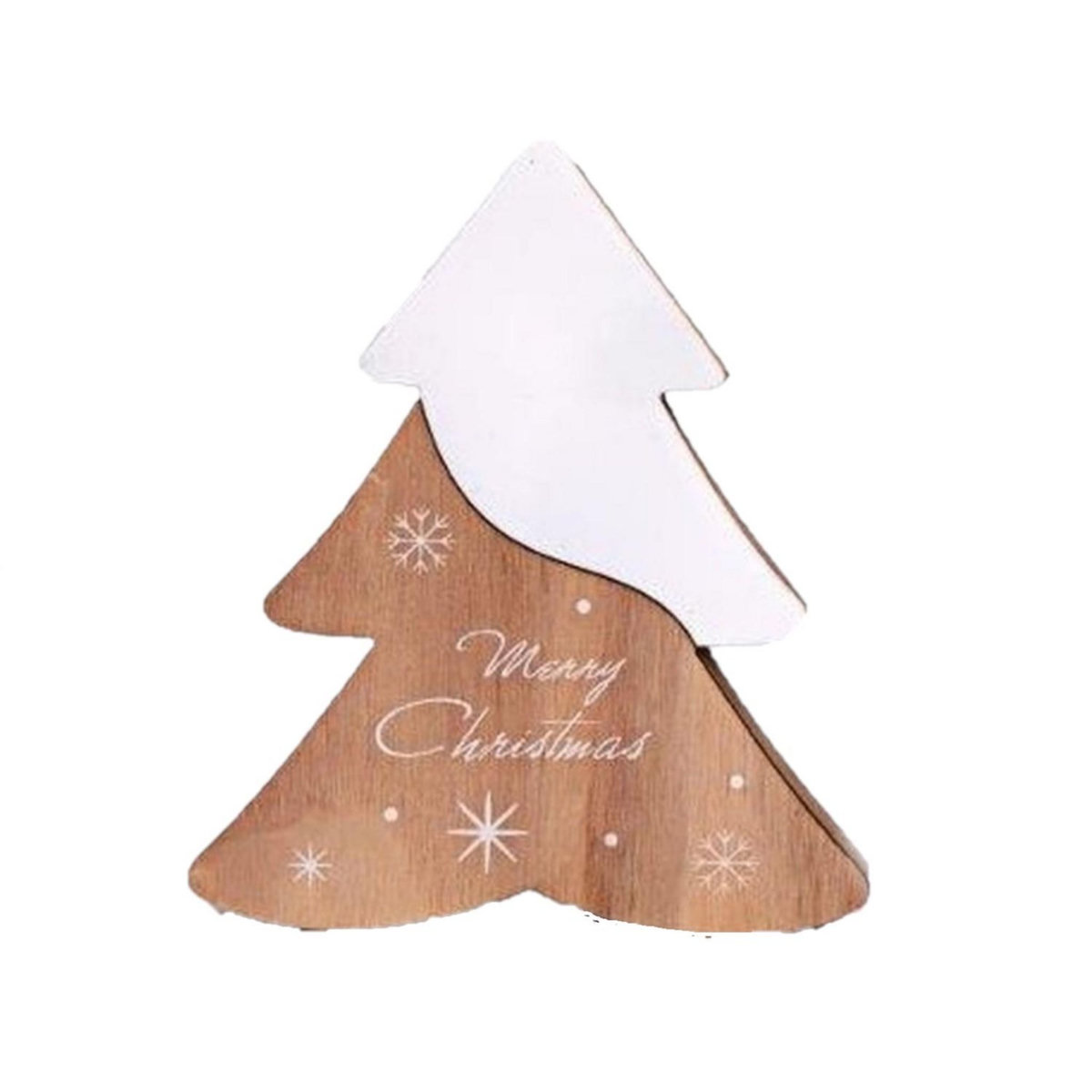 HEART OF THE HOME Décoration de Noël Tree Wooden Natural - Blanc