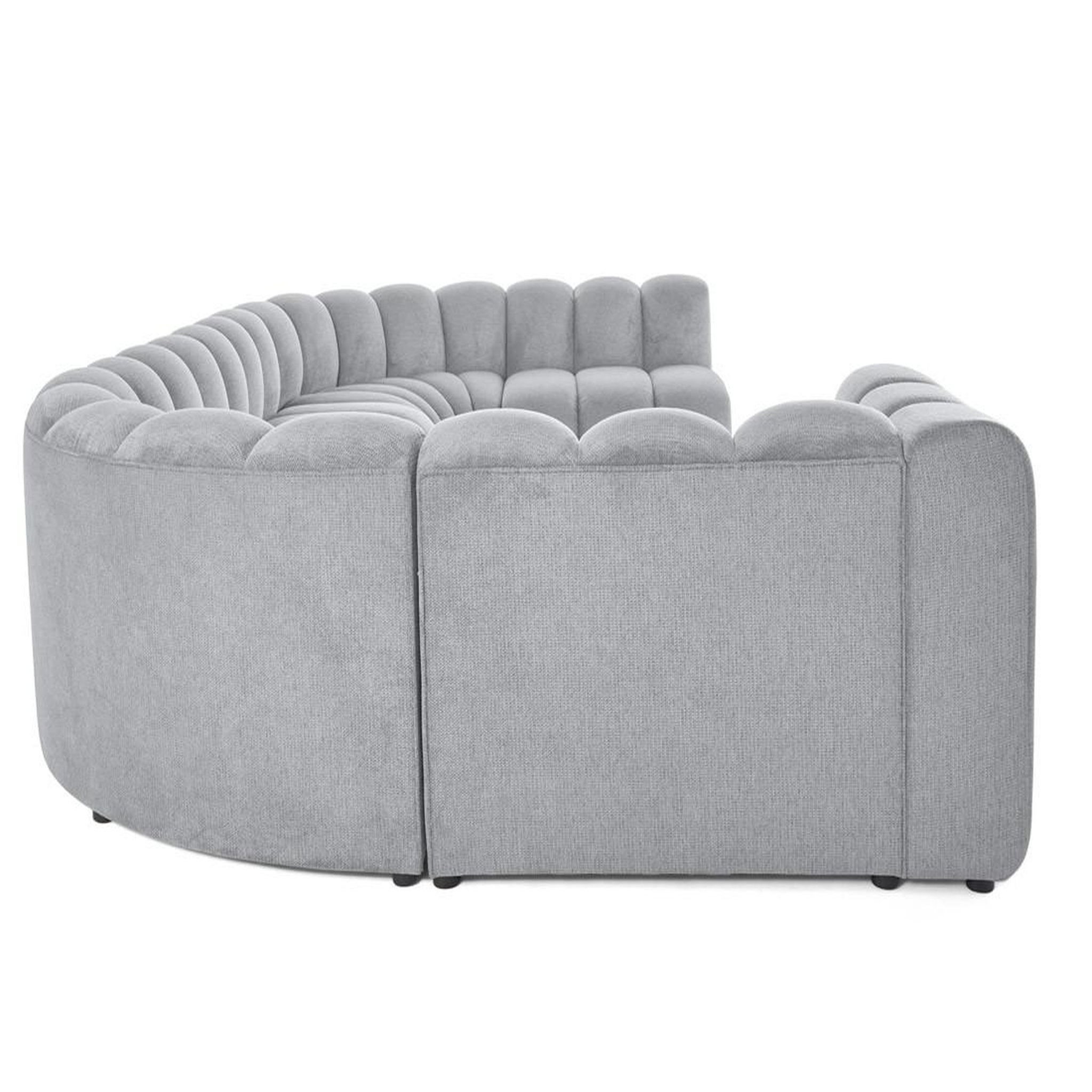 Voir la diapositive 6 : LISA DESIGN Debbie - canapé modulable panoramique d'angle droit 7 places en tissu texturé