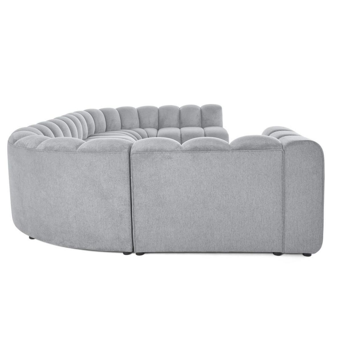 LISA DESIGN Debbie - canapé modulable panoramique d'angle droit 7 places en tissu texturé