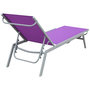 Voir la diapositive 6 : OUTSUNNY Bain de soleil transat - chaise longue - design contemporain - dossier inclinable multi-positions - métal époxy textilène mauve - dim. 170 x 58 x 97 cm