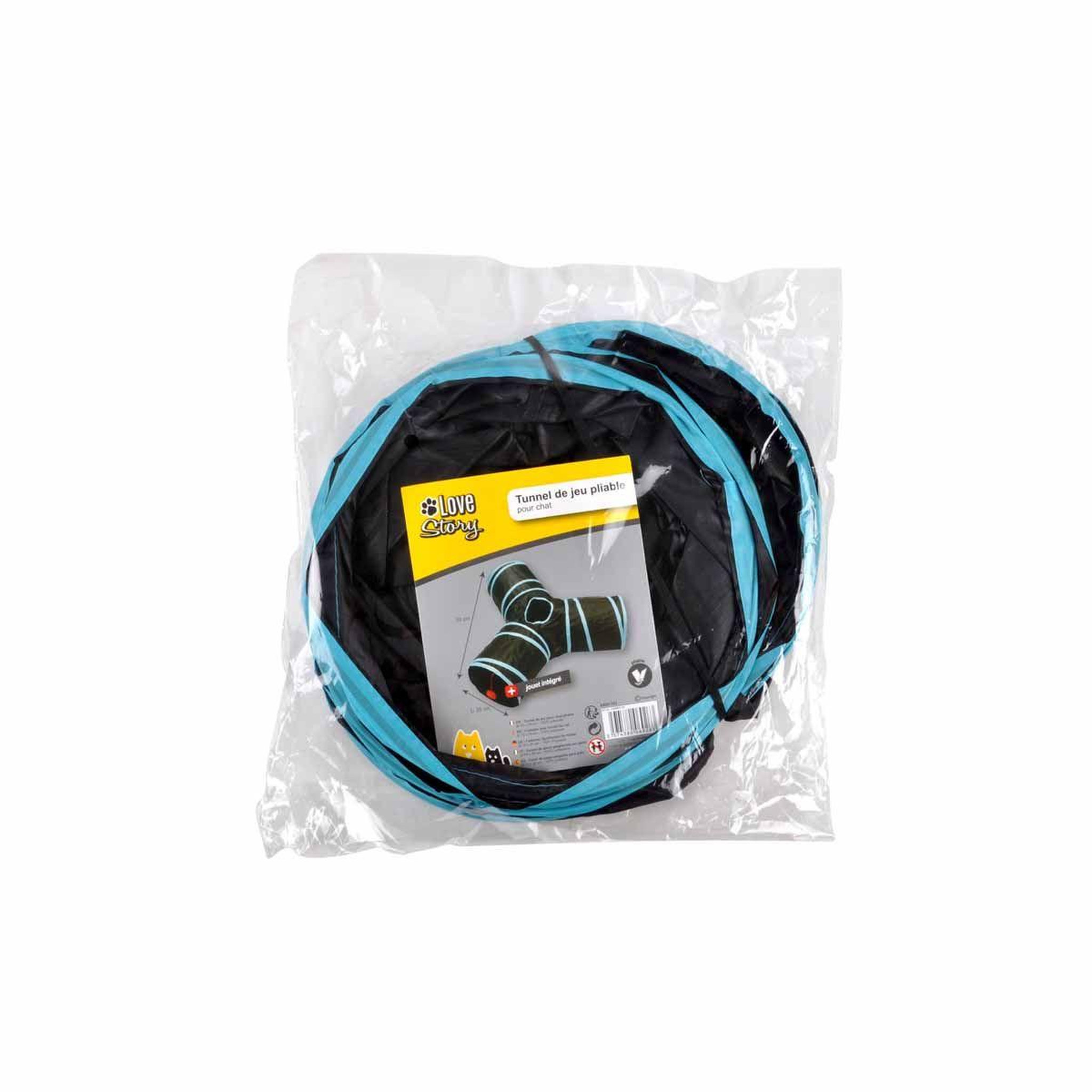 Voir la diapositive 4 : LOVE STORY Jouet pour chat  tunnel de jeu  70cm bleu
