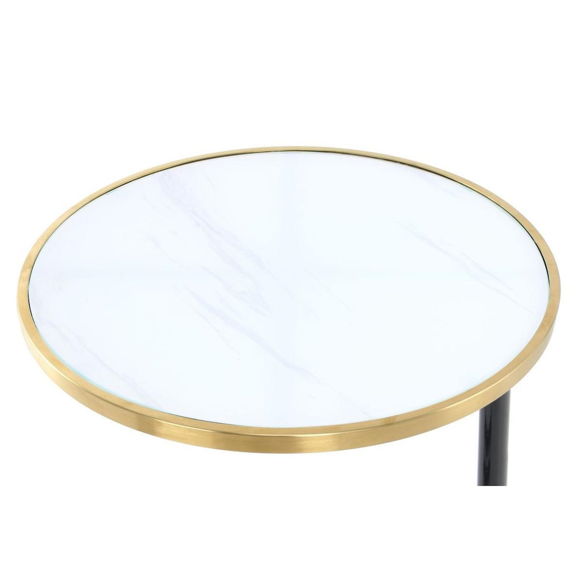 Paris Prix Table d'Appoint Design  Servant  62cm Or & Blanc