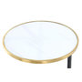 Voir la diapositive 2 : Paris Prix Table d'Appoint Design  Servant  62cm Or & Blanc