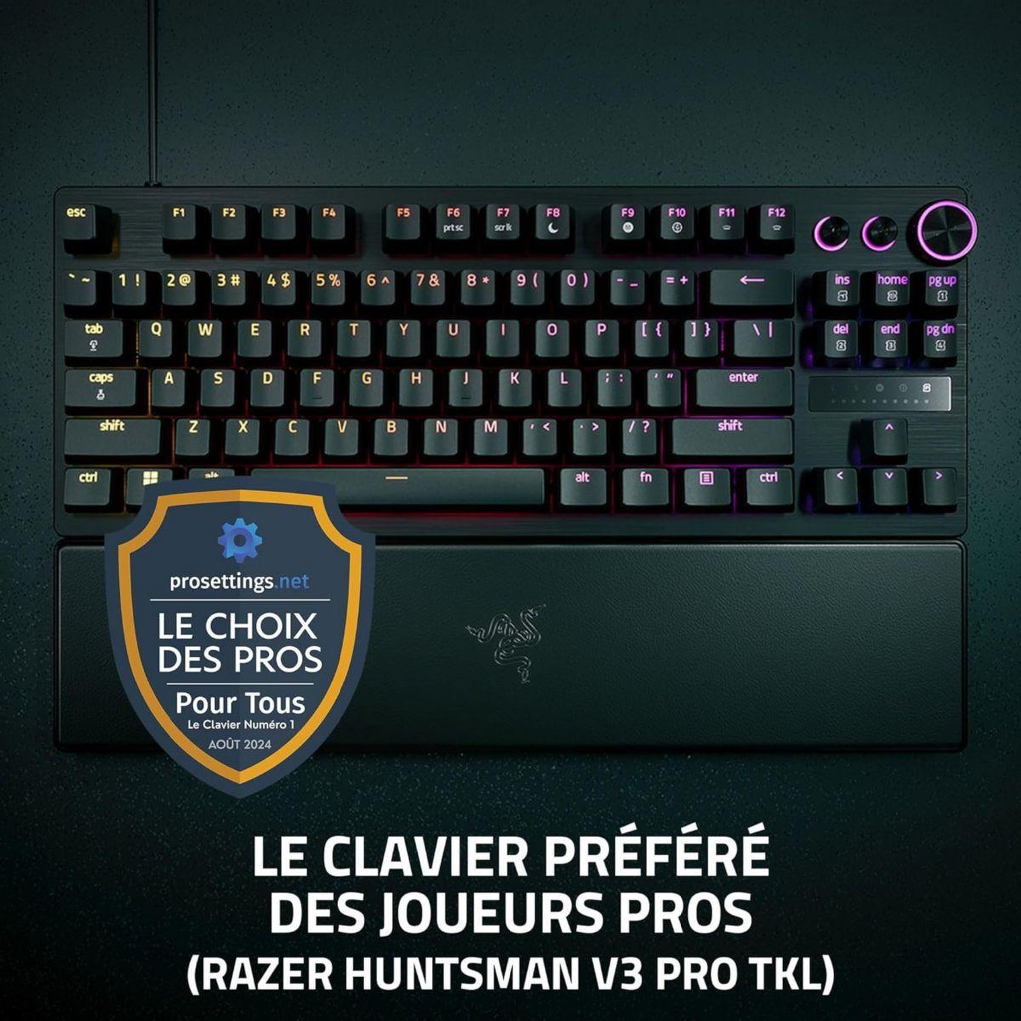Voir la diapositive 2 : Razer Clavier gamer Huntsman V3 Pro Tenkeyless Noir