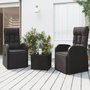 Voir la diapositive 1 : VIDAXL Ensemble de salon de jardin 3 pcs noir poly rotin et acier