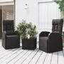 Voir la diapositive 1 : VIDAXL Ensemble de salon de jardin 3 pcs noir poly rotin et acier