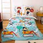 COTE DECO Housse de couette 140x200 + 1 taie Fuego coton adouci 57 fils