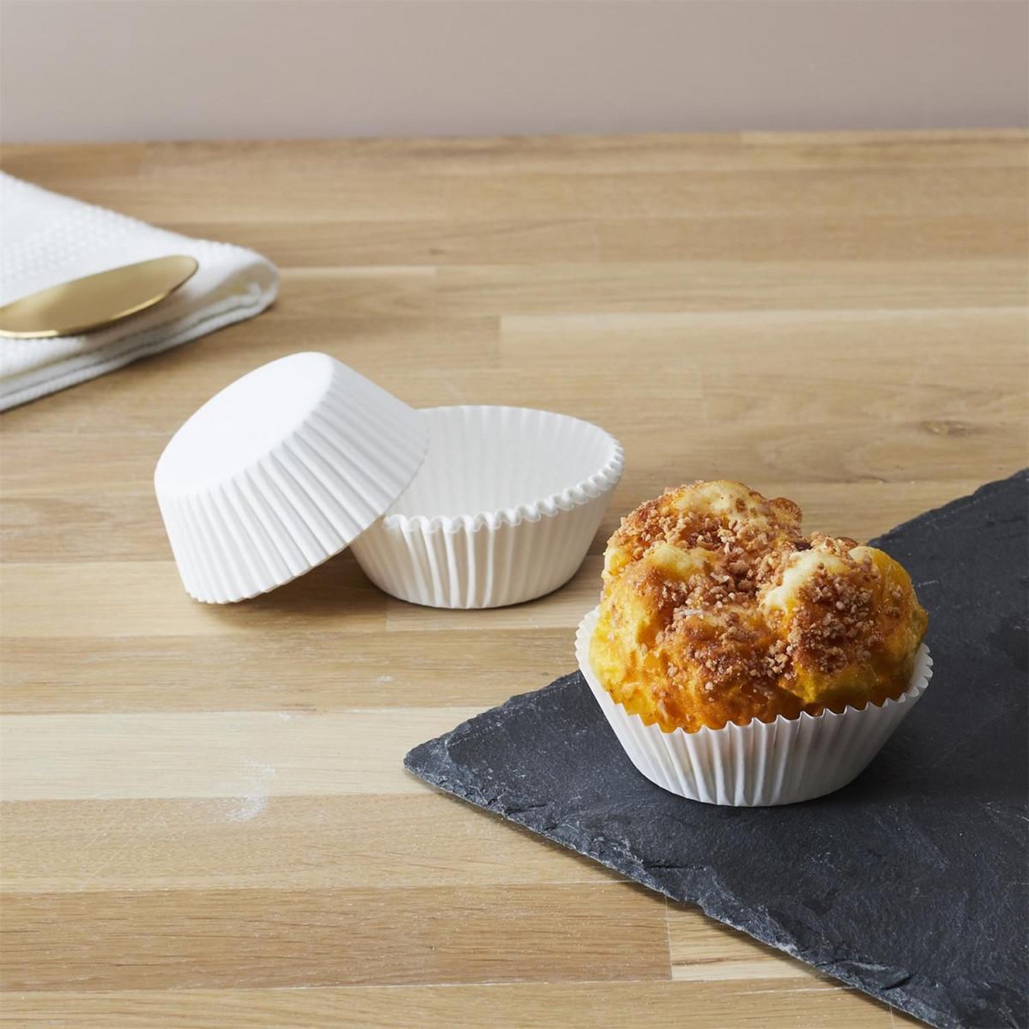 Voir la diapositive 2 : Lily Cook Lot de 100 caissettes de cuisson  papier  4cm blanc