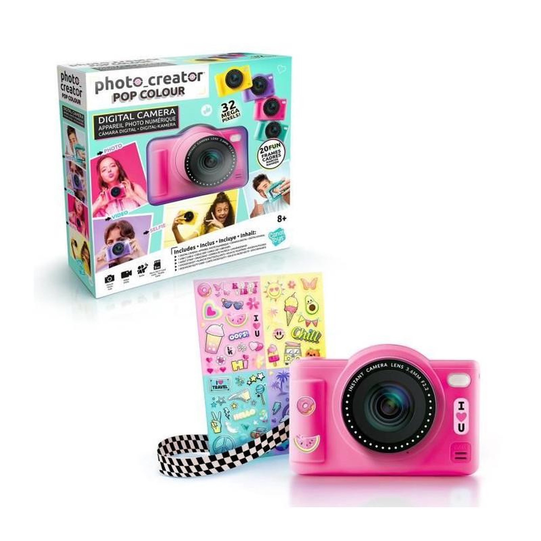 Canal Toys Canal Toys - Photo Creator -Appareil Photo Numérique Pop Couleur Rose- Avec carte SD 32Go incluse