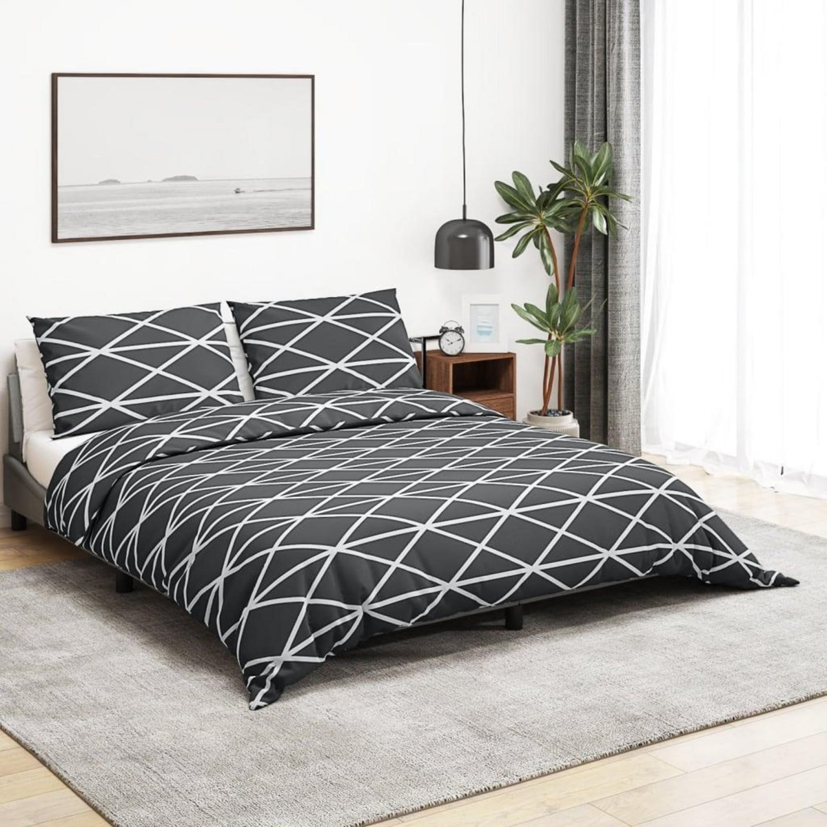 VIDAXL Ensemble de housse de couette Gris 140x200 cm Coton