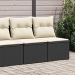 VIDAXL Salon de jardin avec coussins 2 pcs noir resine tressee acacia